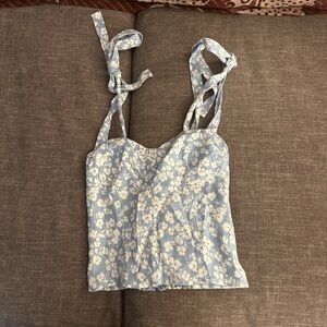 Reformation Blue and White Floral Camisole